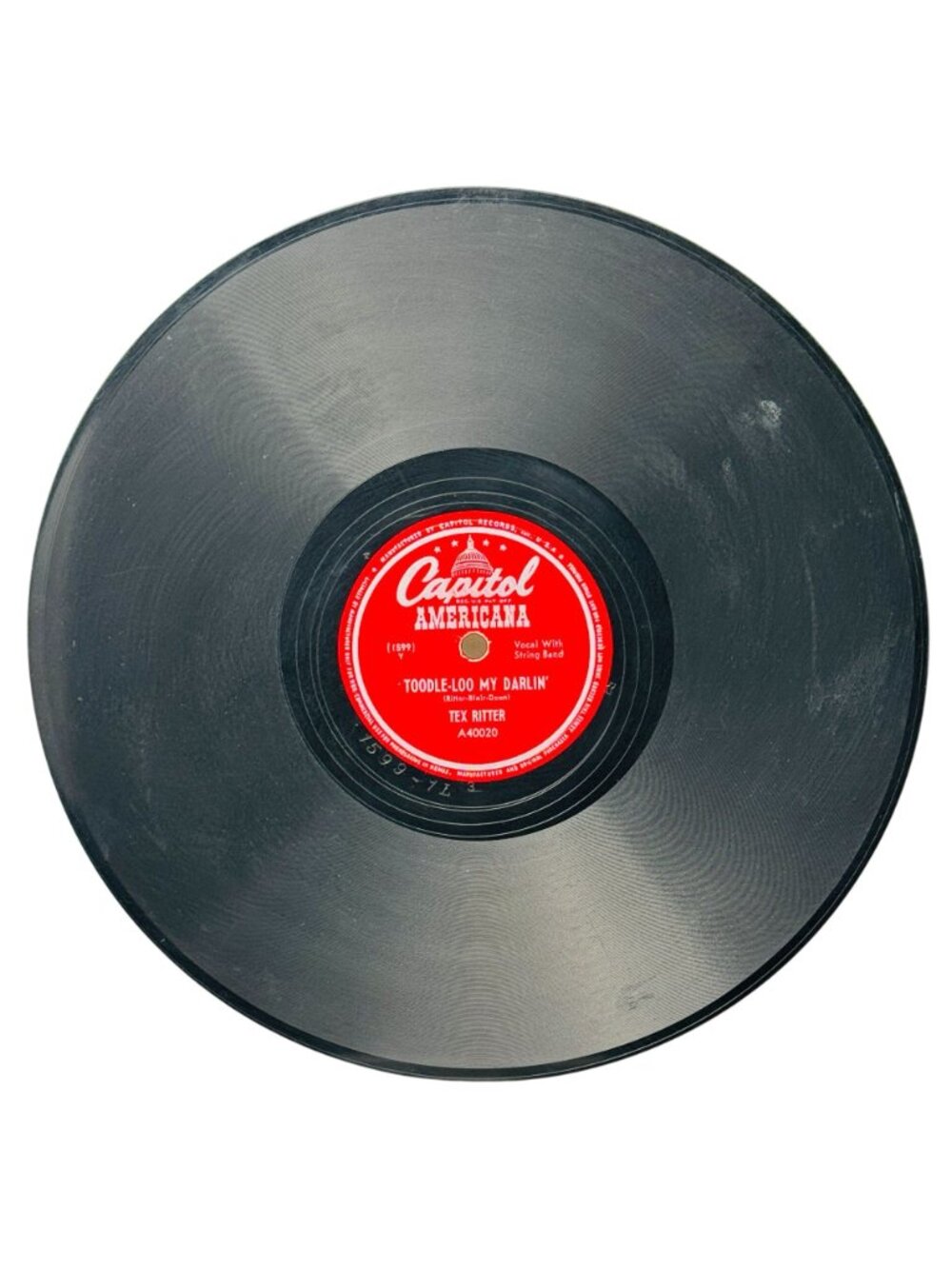 Tex Ritter Teach Me To Forget 10in Shellac 78 RPM Capitol Records A40020 - Picture 4 of 6